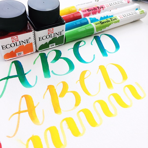 lettering ecoline brush