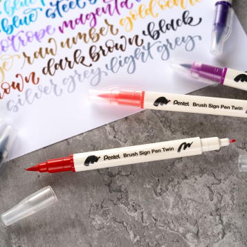 Pentel Brush Sign Pen Twin
