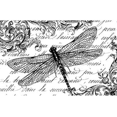 Sello libélula con decoración Stamperia WTKCC36