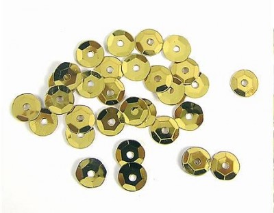 Lentejuela plateada oro 7mm. 500gr. Z14703