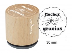 Sello de madera y caucho Muchas gracias