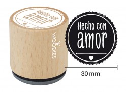 Sello de madera y caucho Hecho con Amor