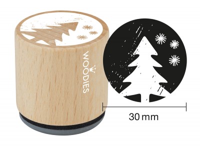 Sello de madera y caucho árbol de Navidad
