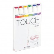 Touch Marker Brush Set 6 colores principales