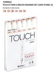 Touch Markers Brush Set 6 skin tones A 1200622