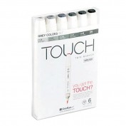 Touch Marker Brush Set 6 colores grises 1200604