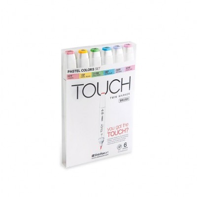 Touch Marker Brush Set 6 colors pastel 1200616