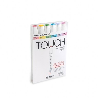 Touch Marker Brush Set 6 colores pasteles 1200616