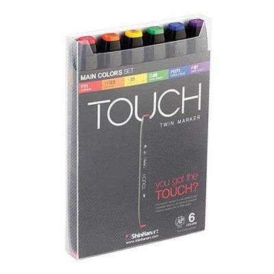 ShinHan Art TOUCH TWIN Marker Set 6 Colores principales 