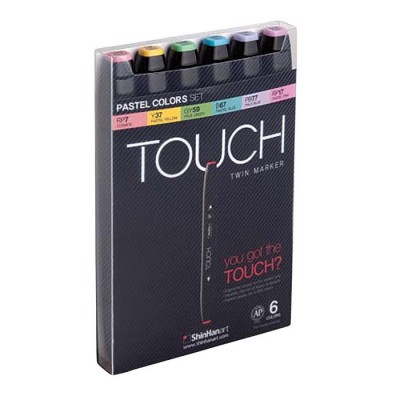 TOUCH TWIN 6 MARKER SET COLORES PASTEL