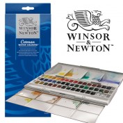 Winsor and Newton Caja acuarelas Cotman 45 medios godets