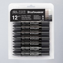 Brushmarker Winsor&Newton Set 12 + 1 Grissos
