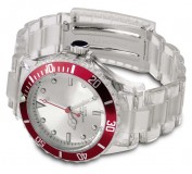 Reloj pulsera deportivo transparente Rojo vi1817