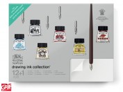 Winsor&Newton Set Caligrafía Drawing Ink Collection 12+1