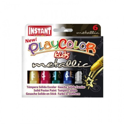 PlayColor Instant Témpera Sólida Caja 6 colores Metallic