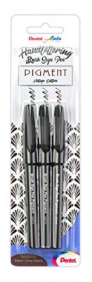 Pentel Set 3 rotuladores Brush Sign Pen Pigment tinta pigmentada