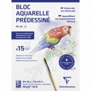 Bloc acuarela predibujado 30x40 Animales Clairefontaine 975725c