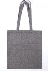 Bolsa algodón reciclado con asas largas color gris