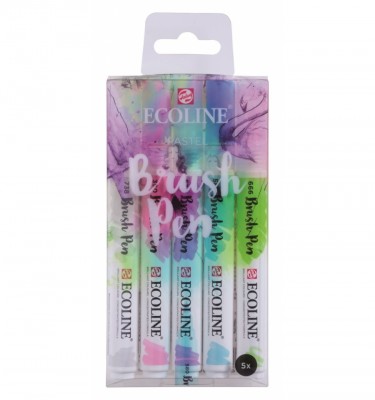 SET ECOLINE BRUSH PEN 5 COLORES PASTEL