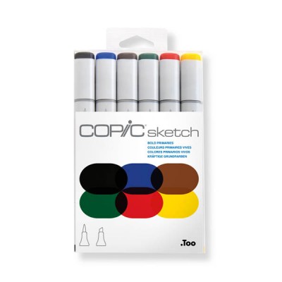 Copic Sketch Set 6 colores Bold Primaries