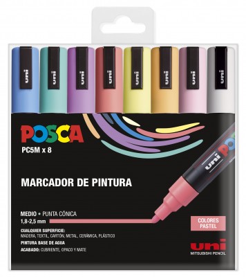 CAJA ROTULADORES POSCA PC-5M COLORES PASTEL