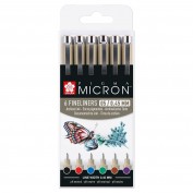 Set 6 Puntafinas de Colores Pigma Micron 0.5mm 