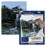 Telas para pintar con números Mountain Waterfall