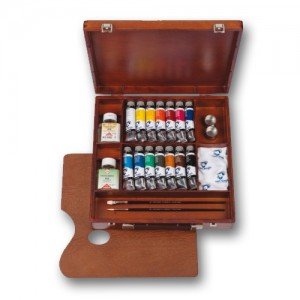 Caja madera acrílicos Van Gogh 14 tubos 40 ml.