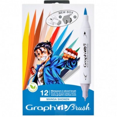 Set 12 Rotuladores Graph'IT Manga Shonen