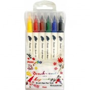 Set 6 Rotuladores Pentel Brush Sign Pen Twin