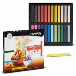 Set 24 Tizas Pasteles Polycrayons Soft Lyra