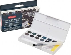 SET 12 GODETS CARBONCILLO DERWENT TINTED CHARCOAL