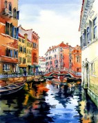 Pintar con números Figured'Art Acuarela de Venecia