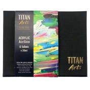 Caja de 6 tubos de 20ml de pintura acrílica TITAN