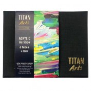 Caja de 6 tubos de 20ml de pintura acrílica TITAN 