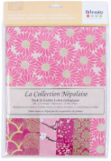 Set de 12 Láminas de Oro Nepalís Rosa Artemio