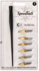 Set de mango y plumillas Speedball Lettering Serie C