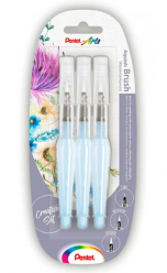 Pack 3 Pinceles con Depósito de Agua Pentel