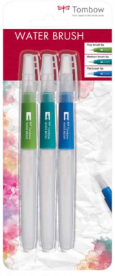 Pack 3 Pinceles con Depósito de Agua Tombow