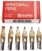 Surtido 6 Plumillas Speedball Borde Ancho (Serie C, Punta Plana)
