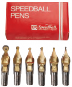 Surtido 6 Plumillas Speedball Borde Ancho (Serie B, Punta Redonda)