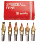 Surtido 6 Plumillas Speedball Borde Ancho (Serie A, Punta Cuadrada)	