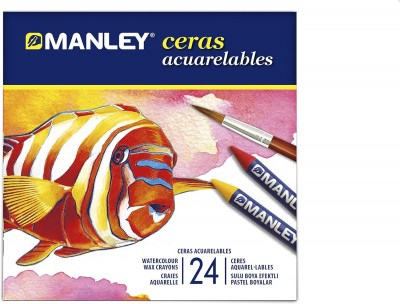 Caja 24 Ceras Acuarelables Manley