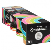 Set Fluorescent 4 tintas serigrafia textil Speedball 118 ml