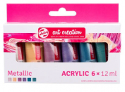 Set 6 pinturas acrílicas metalizadas Art Creation