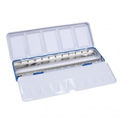 Caja metálica vacía de 24 medios godets