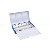 Caja metálica vacía de 12 medios godets