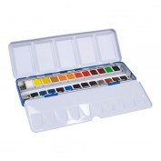 Caja metálica MILAN de 24 acuarelas medio godet
