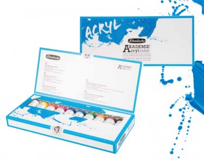 Surtido 10 tubos de pintura acrílica de 60ml Akademie Schmincke