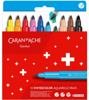 10 Rotuladores gruesos de acuarela Caran d'Ache Swisscolor